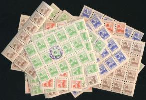 Gyermekposta 4 féle bélyeg és 7 féle postai nyomtatvány, mindegyik több / sok példányban