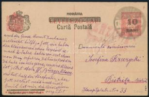 Kolozsvár 1919 Távolsági cenzúrázott levelezőlap, Bodor vizsgálójellel