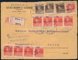 Baranya (I.) 1919 Cenzúrás ajánlott levél Pécsről a boszniai Jajce-ba küldve, Bodor vizsgálójellel