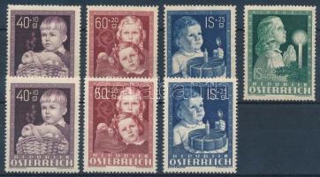 Ausztria 1949 Gyermekjólét - Boldog gyermekkor sor + 3 db másodpéldány Mi 929- 932 (Mi EUR 122.-)