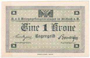 Ausztria 1916-1918 k. Aschach Hadifogolytábor 1K "Sammler" (gyűjtői kiadás) T:UNC,AU
Aust...