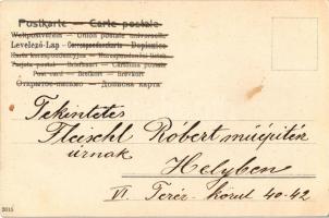 Boldog Újévet / New Year greeting art postcard, chimney sweeper lady with child. litho (fa)