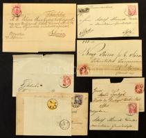 Levelek, levél darabok az 1867-es kiadástól kis dobozban, közte képeslapok, néhány külföldi kivágás