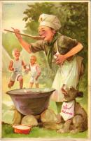 A cserkész híven teljesíti kötelességét. Cserkész levelezőlapok kiadóhivatala / Hungarian boy scout art postcard s: Márton L. (EK)