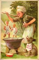 A cserkész híven teljesíti kötelességét. Cserkész levelezőlapok kiadóhivatala / Hungarian boy scout art postcard s: Márton L. (EK)