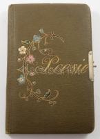 1894-1900 Régi emlékkönyv bejegyzésekkel, rajzokkal, benne egy szárított havasi gyopárt tartalmazó boríték is