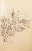 1894-1900 Régi emlékkönyv bejegyzésekkel, rajzokkal, benne egy szárított havasi gyopárt tartalmazó b...