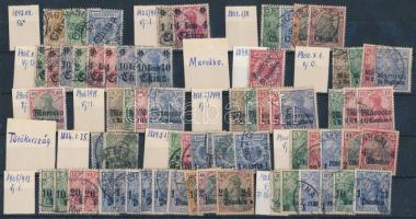 Német posta külföldön összeállítás, benne Kína, Marokkó, Törökország, stecklapon
