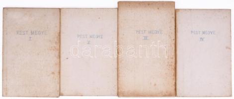 Pest-Pilis-Solt-Kiskun Vármegye közigazgatási és földmívelésügyi térképe. Szerk. és nyomtatott a m. kir. Államnyomdában, 1:144.000, 4 részes, vászonra kasírozva, a vászponok hátoldala foltos, 67x57 cmx3, 73x57 cm