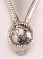 cca 1920 14K Arany (Au) és ezüst (Ag) nyakláncbross, benne 21 darab klf méretű gyémánttal, közte 4 d...