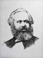 Kovács Imre (1944-): Marx Károly portréja. Rézkarc, papír, jelzett, számozott (32/100). 39,5x29 cm