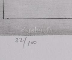 Kovács Imre (1944-): Marx Károly portréja. Rézkarc, papír, jelzett, számozott (32/100). 39,5x29 cm