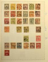 Magyar gyűjtemény az 1871-1944 közötti időszakból albumlapokon, benne 1900-as Turul sor, Búzakalász,...