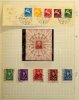 Magyar gyűjtemény az 1871-1944 közötti időszakból albumlapokon, benne 1900-as Turul sor, Búzakalász,...