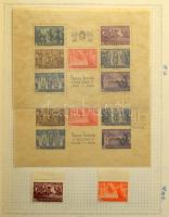 Magyar gyűjtemény az 1871-1944 közötti időszakból albumlapokon, benne 1900-as Turul sor, Búzakalász,...