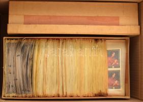 Kb 1957-1987 Magyar pergamentasakos rendező 3 dobozban, tévnyomatokra átnézetlen (több érték rozsdás / stain)