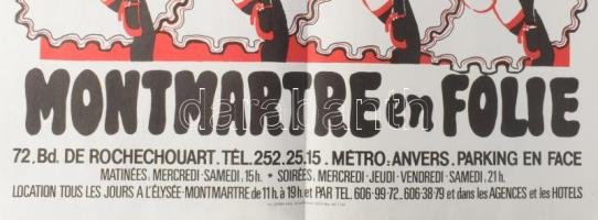 1982 Elysée Montmarte varieté plakát, hajtva 39x56 cm