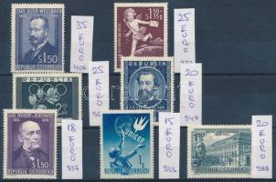 Ausztria 7 db háború utáni önálló bélyeg, mind jobb érték