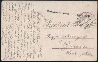 1920 Cenzúrázott képeslap Pécsről Barcsra
