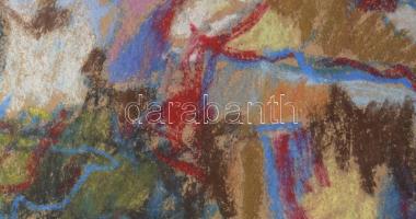 Benyó Ildikó - Penci (1946-2011): Sziklás táj. Kréta, papír, jelzett. Hátoldalán Képcsarnok Vállalat...