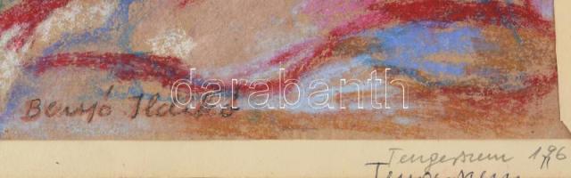 Benyó Ildikó - Penci (1946-2011): Sziklás táj. Kréta, papír, jelzett. Hátoldalán Képcsarnok Vállalat...