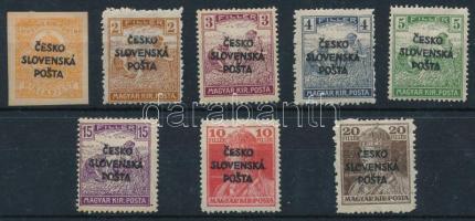Rózsahegy, "Srobár-kiadás" 1919 8 db bélyeg, Bodor vizsgálójellel (csehszlovák katalógus ár 2.400 Kc)