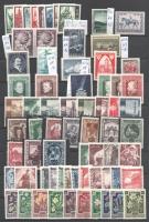 Ausztria összeállítás háború utáni kiadásokból, A/4-es berakólap egyik oldalán postatiszta, a másik oldalán pecsételt értékekkel, sorokkal is