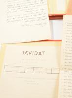 1942 Dr. Mihálkovics Tibor orvos esküvője alkalmából küldött gratuláló táviratok, kb. 60 db