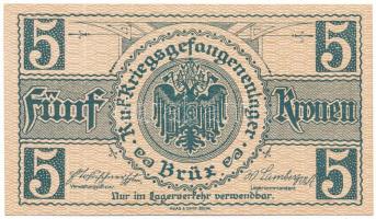 Ausztria / Brüx (Most) / Brüx / hadifogolytábor 1915-1916 k. 5K T:UNC Austria / Brüx (Most) / POW camp ~1915-1916. 5 Kronen C:UNC