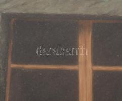 Olvashatatlan jelzéssel, XX. sz. második fele, 2 db mű: Udvarrészletek. Olaj, fa. Dekoratív, üvegeze...