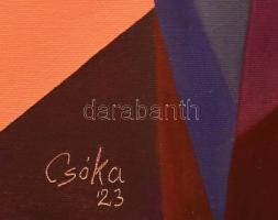 Csóka László (1967-): Rivaldafényben, 2023. Olaj, vászon, jelzett. 120x80 cm. KIZÁRÓLAG SZEMÉLYES ÁT...