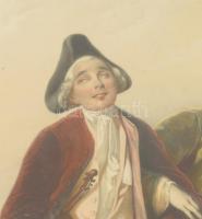 Felicité - Hapiness boldogság. ca 1850. Litográfia, Giraud Desmaissons aranyozott fa keretben. 47x62...