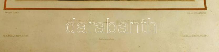 Felicité - Hapiness boldogság. ca 1850. Litográfia, Giraud Desmaissons aranyozott fa keretben. 47x62...