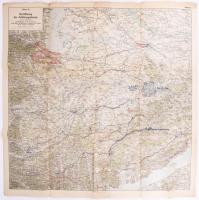 Durchführun des Aufklärungsdienstes, bejölésekkel, 1:200 000, térkép, szakadásokkal, 70,5×68 cm