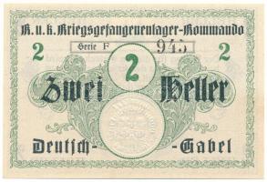 1914-1918 k. Osztrák-Magyar Monarchia / Deutsch Gabel (Jablonné v Podjestsdí) Hadifogolytábor 2h "F 945" szárazpecséttel T:AU 1914-1918 k. Austro-Hungarian Monarchy / Deutsch Gabel (Jablonné v Podjestsdí) POW camp 2 Heller "F 945" with embossed stamp C:AU