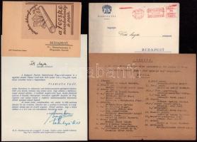 cca 1930-1939 Egyházi és kulturális programokra szóló meghívók, 7 db + Emléklap az Eucharisztikus Sz...