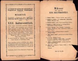 cca 1930-1939 Egyházi és kulturális programokra szóló meghívók, 7 db + Emléklap az Eucharisztikus Sz...