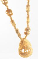 Tenyésztett gyöngy + csont nyaklánc