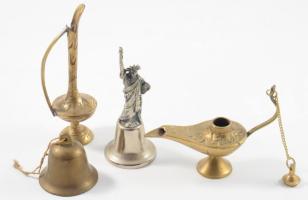 4 darab fém / réz tárgy, közte 2 darab csengő