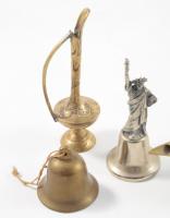 4 darab fém / réz tárgy, közte 2 darab csengő