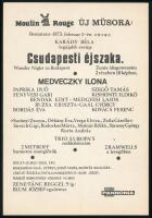 1973 Moulin Rouge Budapest varieté képes szórólap Medveczky Ilonával 18x25 cm