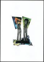 Molnár Attila (1978-2019): Ádám és Éva, 2013. Computer print, papír, szárazbélyegzővel jelzett. 14,5x10 cm.