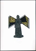 Molnár Attila (1978-2019): Angyal, 2013. Computer print, papír, szárazbélyegzővel jelzett. 13,5x12 cm.