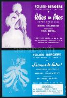1967-1973 Folies Bergere, Paris, 2 db képes leporello szórólap + 2 db reklám képeslap