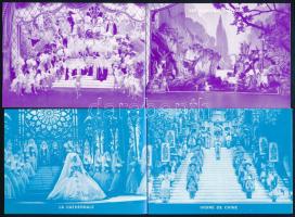 1967-1973 Folies Bergere, Paris, 2 db képes leporello szórólap + 2 db reklám képeslap