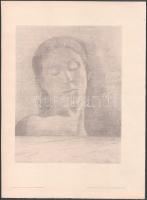 cca 1900 Odilon Redon: Zárt szemek, heliogravűr, K.u.k. Hof- und Staatsdruckerei, Wien, 28×21,5 cm