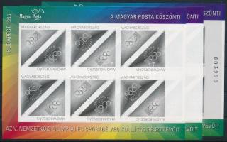 1995 Olympiafila 3 db feketenyomat kisív (21.000)