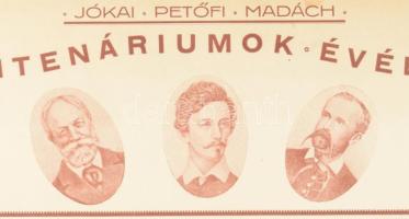 1925 Iskolai csoportkép, "Jókai - Petőfi - Madách centenáriumok évében" felirattal, illetv...