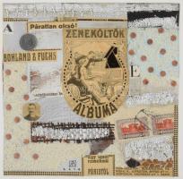 Ajtai Tamás (1952-): New past No. 52. Kollázs, papír, jelzett. Hátoldalán a művész címkéjével. Dekor...