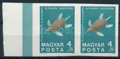 1969 Földtani intézet 4Ft vágott ívszéli pár, fekete színnyomat nélkül (80.000)